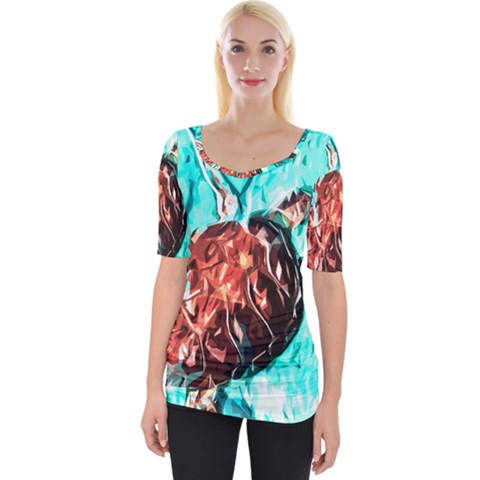 Tortoise Marine Animal Shell Sea Wide Neckline Tee by HermanTelo