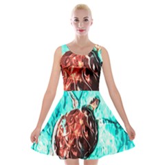 Tortoise Marine Animal Shell Sea Velvet Skater Dress by HermanTelo