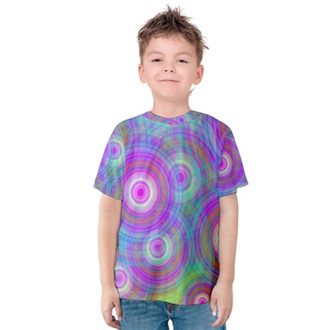 Circle Colorful Pattern Background Kids  Cotton Tee by HermanTelo