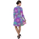 Circle Colorful Pattern Background Long Sleeve Chiffon Shirt Dress View2