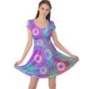 Circle Colorful Pattern Background Cap Sleeve Dress View1