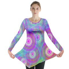 Circle Colorful Pattern Background Long Sleeve Tunic 