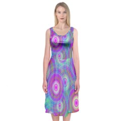 Circle Colorful Pattern Background Midi Sleeveless Dress