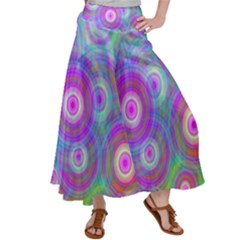 Circle Colorful Pattern Background Satin Palazzo Pants