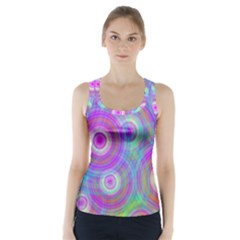 Circle Colorful Pattern Background Racer Back Sports Top