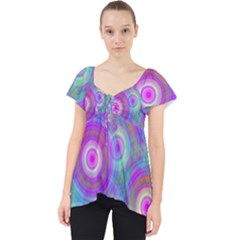 Circle Colorful Pattern Background Lace Front Dolly Top