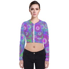 Circle Colorful Pattern Background Long Sleeve Zip Up Bomber Jacket