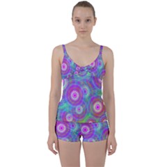 Circle Colorful Pattern Background Tie Front Two Piece Tankini by HermanTelo