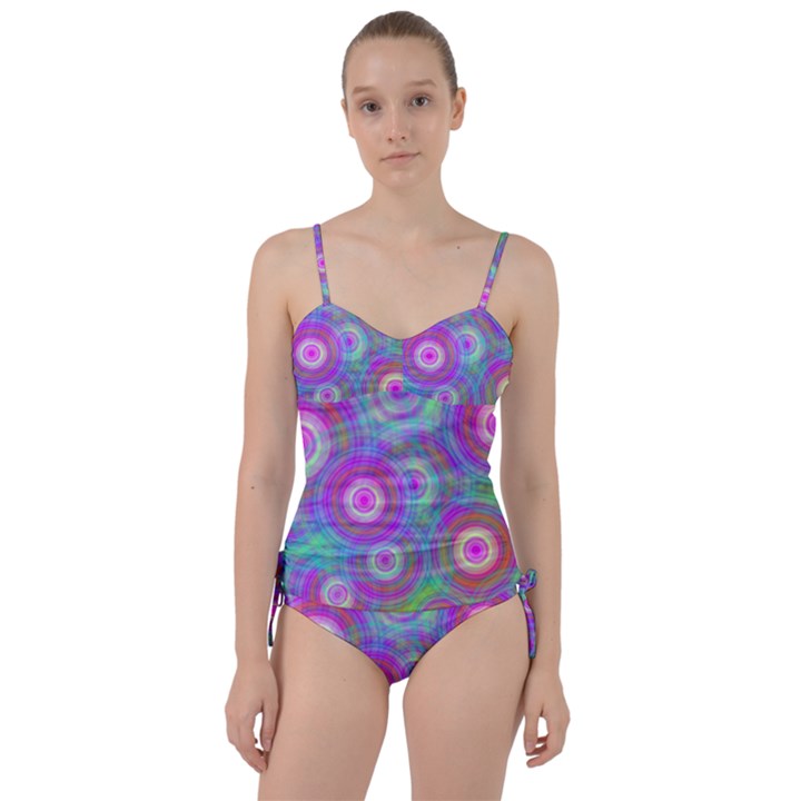 Circle Colorful Pattern Background Sweetheart Tankini Set