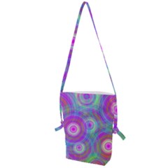 Circle Colorful Pattern Background Folding Shoulder Bag by HermanTelo