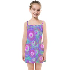 Circle Colorful Pattern Background Kids  Summer Sun Dress