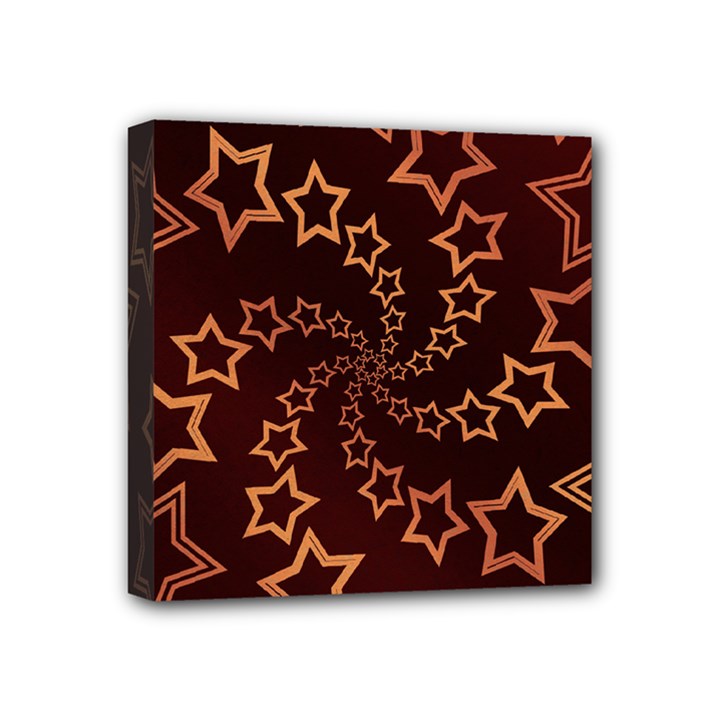 Gold Stars Spiral Chic Mini Canvas 4  x 4  (Stretched)