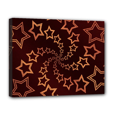 Gold Stars Spiral Chic Canvas 14  X 11  (stretched) by HermanTelo