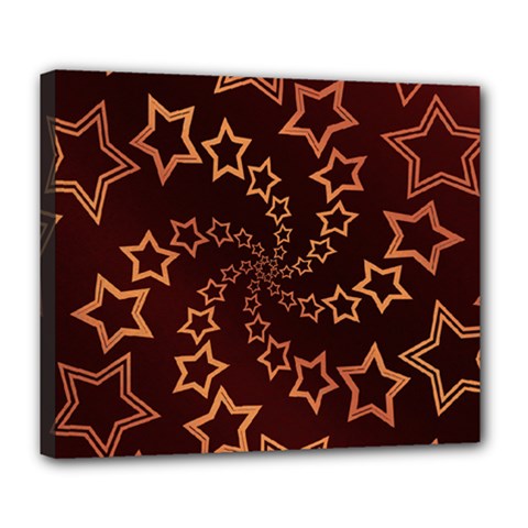 Gold Stars Spiral Chic Deluxe Canvas 24  X 20  (stretched)