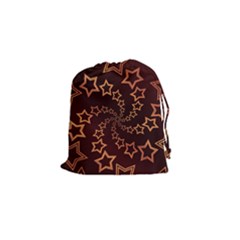 Gold Stars Spiral Chic Drawstring Pouch (small)