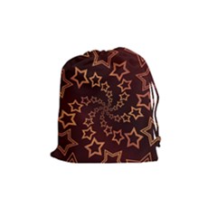 Gold Stars Spiral Chic Drawstring Pouch (medium)