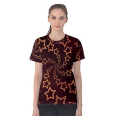 Gold Stars Spiral Chic Women s Cotton Tee