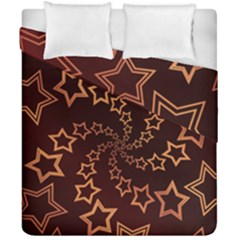 Gold Stars Spiral Chic Duvet Cover Double Side (california King Size)