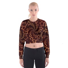 Gold Stars Spiral Chic Cropped Sweatshirt