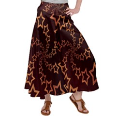 Gold Stars Spiral Chic Satin Palazzo Pants