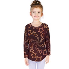 Gold Stars Spiral Chic Kids  Long Sleeve Tee