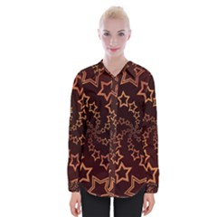 Gold Stars Spiral Chic Womens Long Sleeve Shirt