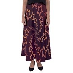 Gold Stars Spiral Chic Flared Maxi Skirt