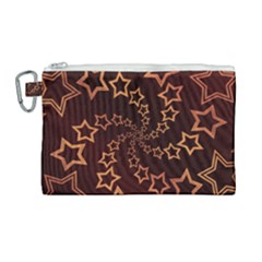 Gold Stars Spiral Chic Canvas Cosmetic Bag (large)