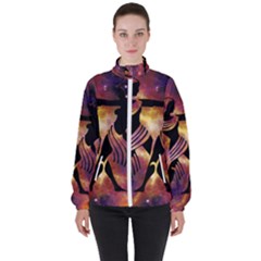 Zodiac Horoscope Astrology Women s High Neck Windbreaker by HermanTelo