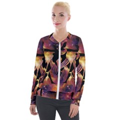 Zodiac Horoscope Astrology Velour Zip Up Jacket