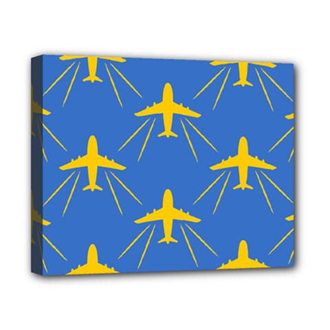 Aircraft Texture Blue Yellow Canvas 10  X 8  (stretched)