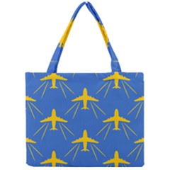 Aircraft Texture Blue Yellow Mini Tote Bag