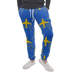 Aircraft Texture Blue Yellow Men s Jogger Sweatpants