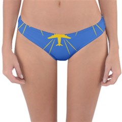 Aircraft Texture Blue Yellow Reversible Hipster Bikini Bottoms