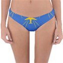 Aircraft Texture Blue Yellow Reversible Hipster Bikini Bottoms View1