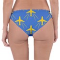 Aircraft Texture Blue Yellow Reversible Hipster Bikini Bottoms View2