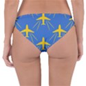 Aircraft Texture Blue Yellow Reversible Hipster Bikini Bottoms View4