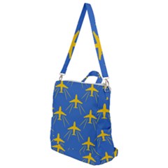 Aircraft Texture Blue Yellow Crossbody Backpack