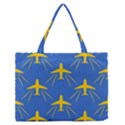 Aircraft Texture Blue Yellow Zipper Medium Tote Bag View1