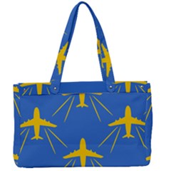 Aircraft Texture Blue Yellow Canvas Work Bag