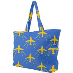 Aircraft Texture Blue Yellow Simple Shoulder Bag by HermanTelo