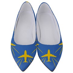 Aircraft Texture Blue Yellow Women s Low Heels