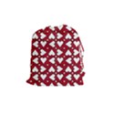 Graphic Heart Pattern Red White Drawstring Pouch (Medium) View1