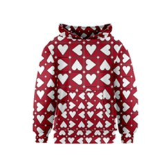 Graphic Heart Pattern Red White Kids  Pullover Hoodie