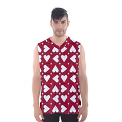 Graphic Heart Pattern Red White Men s Sportswear