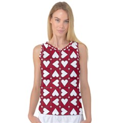 Graphic Heart Pattern Red White Women s Basketball Tank Top