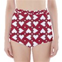 Graphic Heart Pattern Red White High-Waisted Bikini Bottoms View1