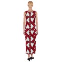 Graphic Heart Pattern Red White Fitted Maxi Dress View2