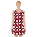 Graphic Heart Pattern Red White V-Neck Sleeveless Dress View2