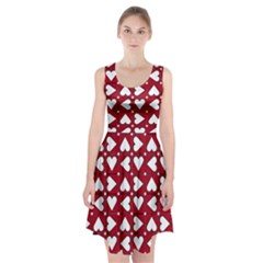 Graphic Heart Pattern Red White Racerback Midi Dress by HermanTelo